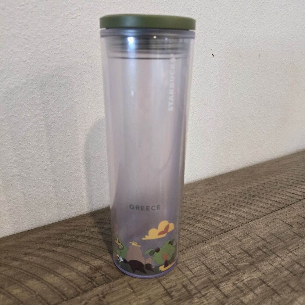 Starbucks You are Here Greece Tumbler, Double Walled Plastic 16 oz